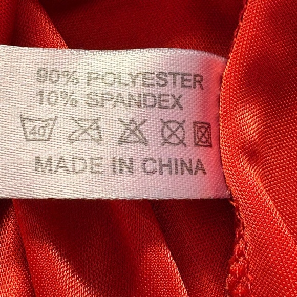 Tracy Red Adjustable Straps Lacey Satiny - Polyester/Spandex Slip - Size L - Picture 6 of 7